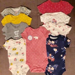 9 piece newborn baby girl onesies